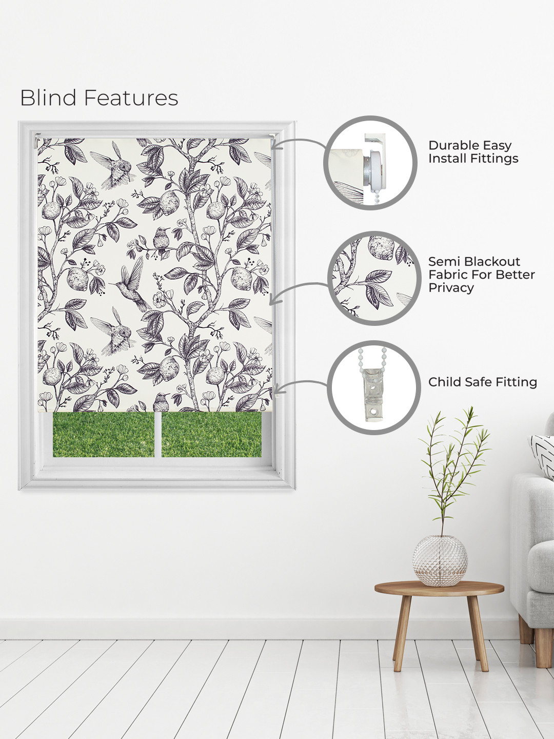 Printed Blackout Roller Blinds for Windows UV Protection1